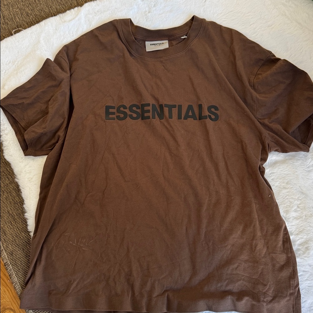 Essentials Brown Short Sleeve Logo